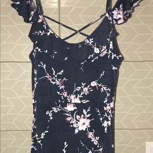 Navy summertime dress with purple/pink flowers 🌸
